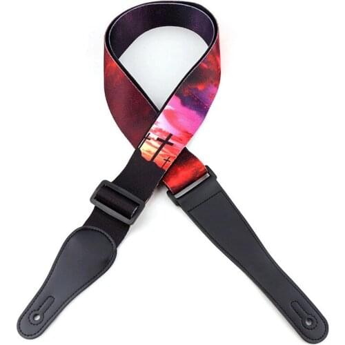 Factory Direct Personality Print Cross Straps Acoustic Guitar Electric Bass Guitar Strap