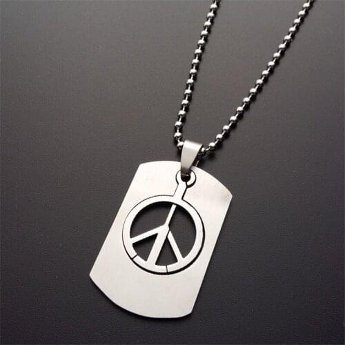 RONGQING 10pcs/lot Christmas Gift World Peace Stainless steel necklace Cosplay Gifts for Men Women 2018