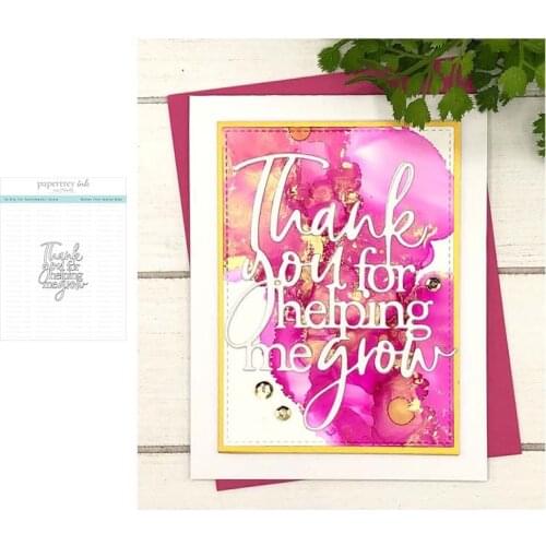 Thank You for helping me grow Letters Metal Cutting Dies Stencil Craft Card Mould Decor Template for Scrapbooking Design Model