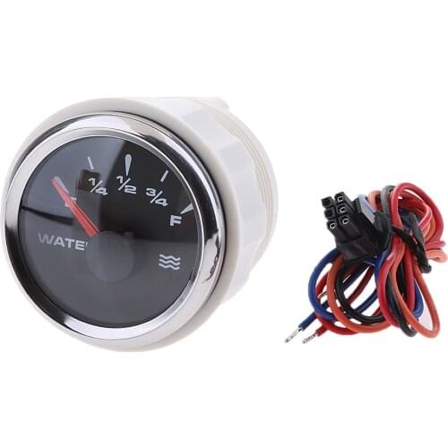 Marine Boat RV Caravans Chrome Water Tank Level Gauge Meter 9-32V 52mm/2"