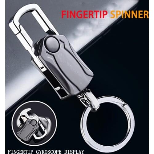Creative Multi-Functional Knife Fingertip Gyro Car Key Ring Mens Waist Hang Metal Key Chain Mobile Phone Holder Phone Stand