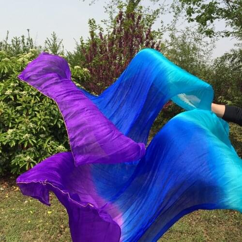 1pair=2pcs 1.8m Belly Dance 100% Silk Fan Veils high quality woman bellydance Fans on-sale factory price