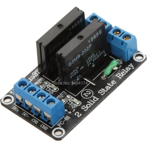 WQScosea Q8S-179 DC 5V 2 Channel Low Level Signal Trigger SSR G3MB-202P Solid State Relay Module 240V 2A with Resistive Fuse