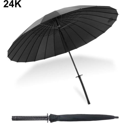Long Umbrella 24k Strong Windproof High Quality Business Big Umbrella Rain Women Golf Fiberglass Family Man Umbrella Paraguas