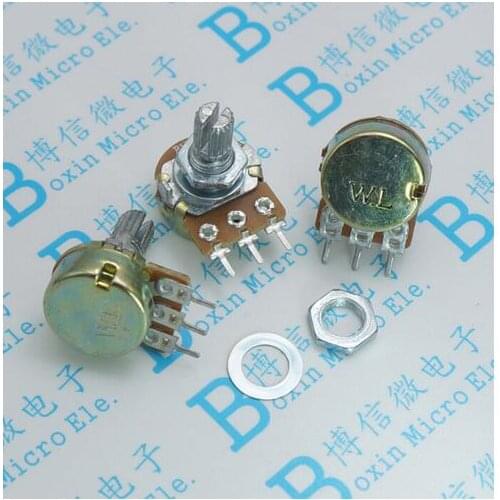 10pcs WH148 B100K 100K OHM Linear Taper Rotary Potentiometer B100K 15MM 3PIN