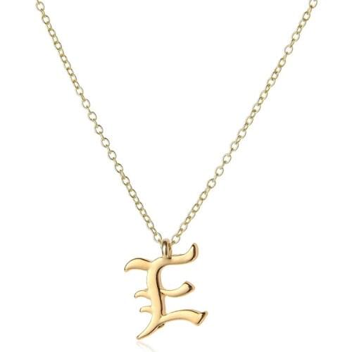 10pcs Lucky mom gift Letter E Family name Initial alphabet pendant Necklace Stainless steel alloy 26 English word sign jewelry