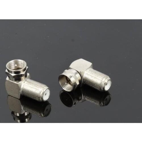 100pcs Right Angle 90 Degree Coaxial Connector Connection F Male To F Female Adapter Connector RG6 RG5