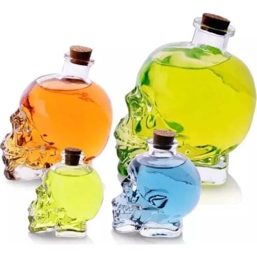 120-750ML Creative Glass Empty Bottle Skull Red Wine Bottle Crystal Whiskey Wine Glasses