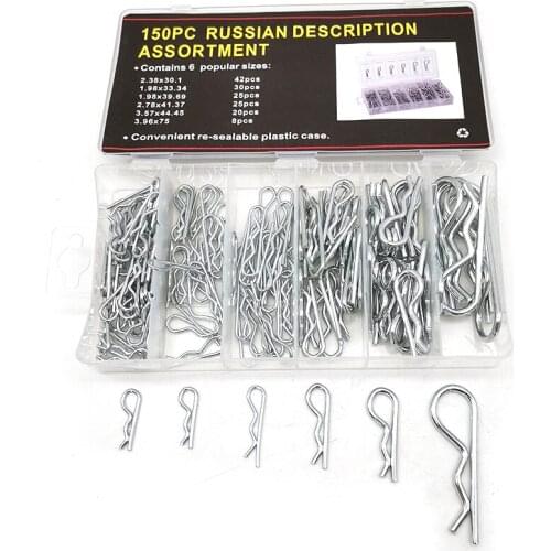 150 Pcs Mechanical Hitch Hair R Cotter Pin Tractor Clip Automotive Fasteners