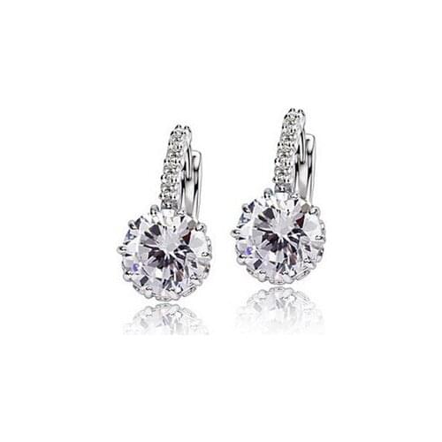 2019 fashion womens gold wedding jewelry transparent zircon crystal earrings wholesale