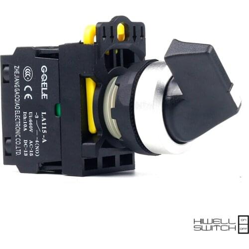 5 PCS Push button switch Selector switch Short handle 2-Position Latching IP65 1NO 1NC 1NO+1NC 2NO 2NC LA115-A2-11CX