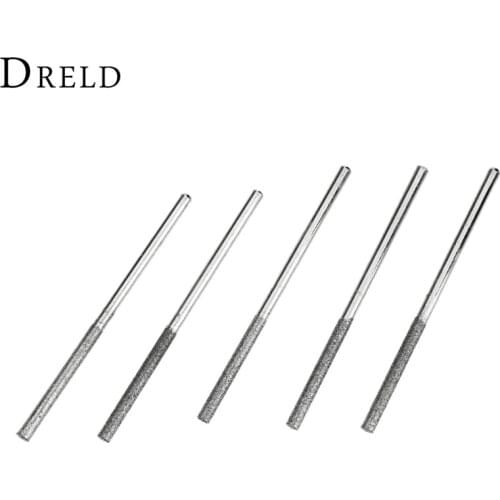 5Pcs/lot Dremel Accesories Mini Drill Diamond Grinding Head 3mm Shank Bur Bit Set Grinding Tool For Dremel Rotary Tool Polishing