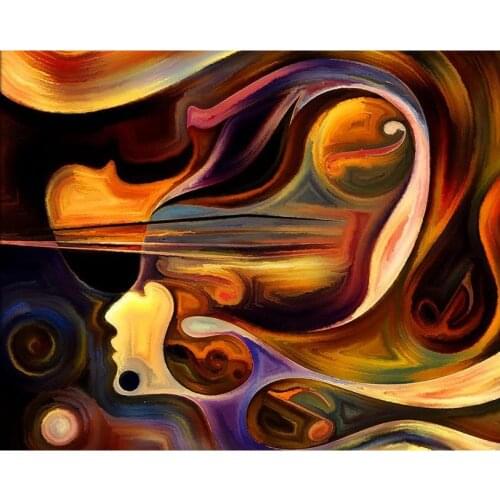 Abstract Art oil paintings Girl Inner Melody colorful woman canvas painting for Kitchen Bathroom wall decor hand painted artwork