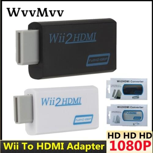 WVVMVV HD 1080P Wii to HDMI-compatible Converter Adapter Wii2HDMI-compatible Converter 3.5mm Audio for PC HDTV Monitor Display