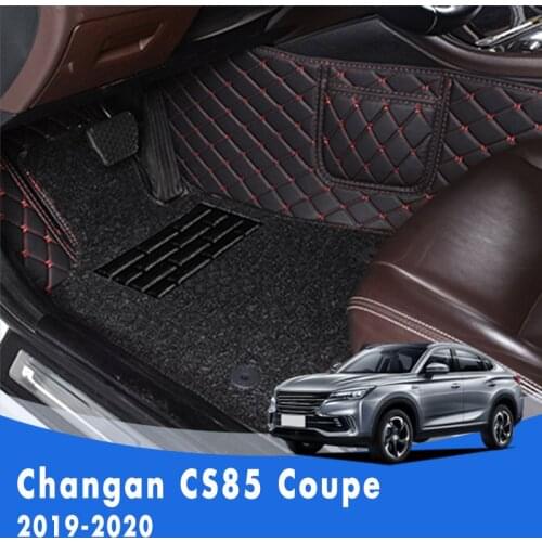 Car Floor Mats For Changan CS85 Coupe 2020 2019 Double Layer Wire Loop Carpets Car Accessories Interior Custom Car Styling Rugs