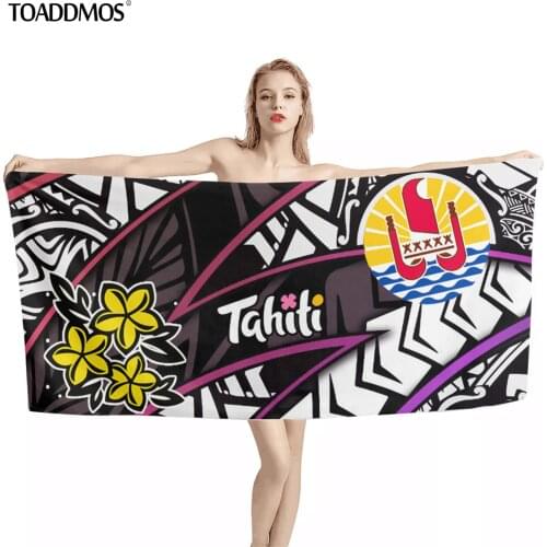 TOADDMOS Tahiti Polynesian Design Bath Towel Soft Face Hair Quick Dry Towel Beach Absorbent Towel Comfort Washcloth toalla playa