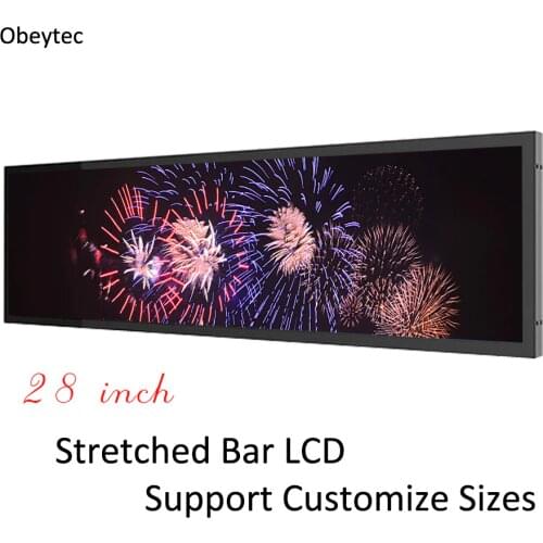 Bar type 28 inch stretched (cut) TFT display, 1920×536, High-brightness, solution provider, Android 4.0, 1+8G optional