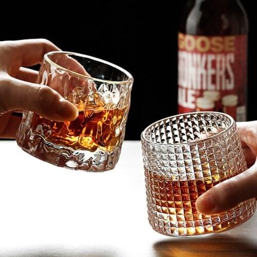 Wine Glasses Drinking Tumbler Whiskey Vodka Cup Coffee Juice Water Cups Tea Creative Mug Double Bottom Glass Mugs For Home