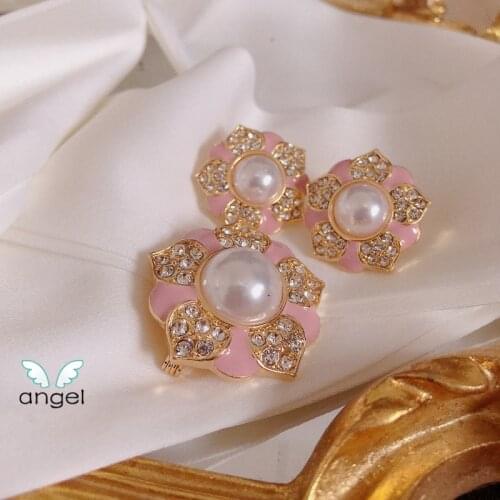Camellia brooch earrings baroque temperament port style elegant palace