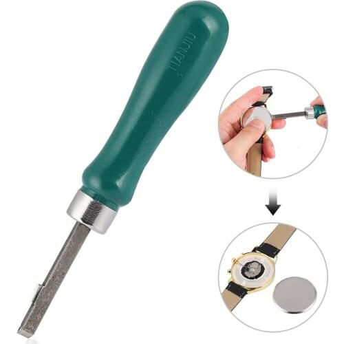 Portable Green Pry Knife Durable Stainless Steel Blade Watch Case Opener Plastic Handle Watch Repair Tool Kit