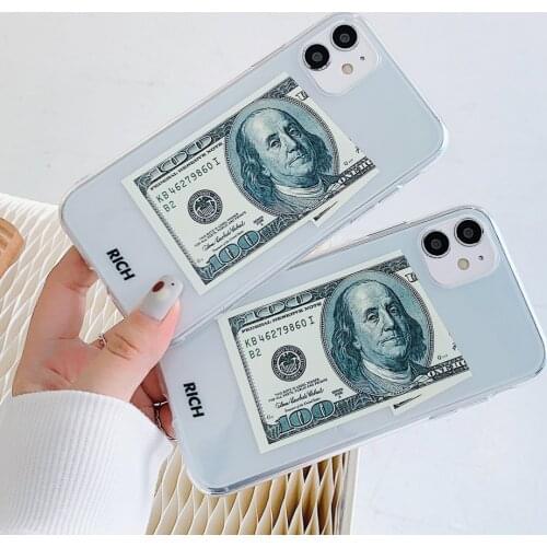 Funny Dollar Pattern Phone Case For iPhone 12 Mini 12 Pro Max 11 Pro Max XR X XS Max 7 8 Plus Clear Fashion Soft TPU Phone Cover