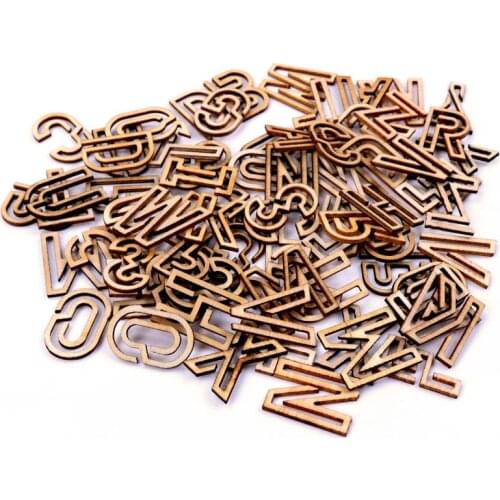 Mix 26 letters Wood Ornaments Handmade Wooden Crafts Accessory Home Decoration Scrapbookings Painting DIY 22x15mm 78pcs