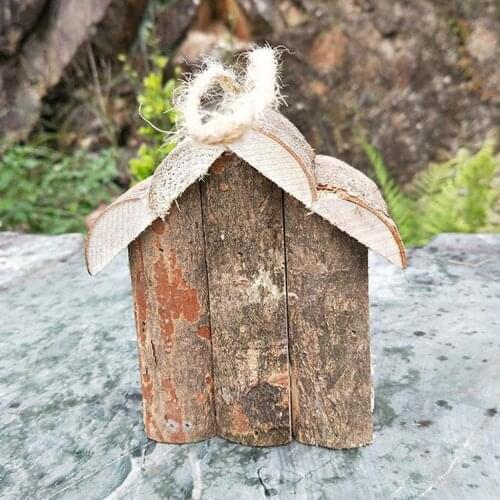 Wooden Birdhouse Safe Shelter Outdoors Tree Hanging Ornament Creative Decor