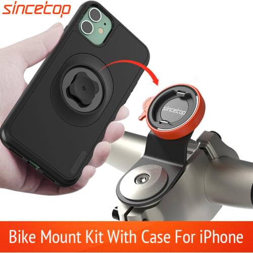 Mountain Bike Phone holder for iPhone 11Pro X MAX Xr 8plus 7 SE bicycle Mount Bracket Clip rotate Stand Kit With shockproof case