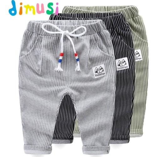 DIMUSI Spring Childrens Pants Sweatpants Boys Cotton Stripe Trousers Autumn Sweat Pants for Kids Harem Pants 12M-4T,EA004