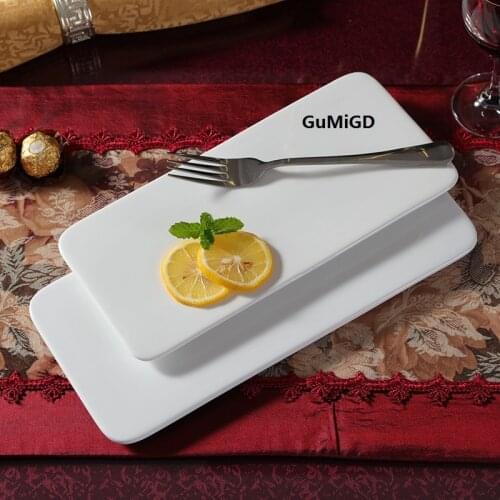 Western-style food wholesale baking Affirmative flat ceramic tableware tray plate rectangular flat plate Japanese Sushi Platter