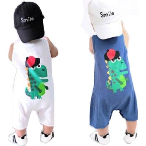 Dinosaur Baby Boys Cartoon rompers Summer Newborn Toddler Boys Casual outfit Sleeveless Jumpsuit One Piece Clothes