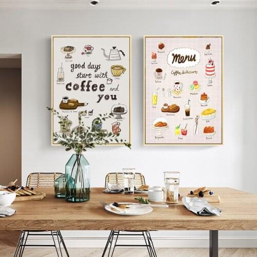Kitchen Decor Wall Art Prints Nordic Minimalist Poster Home Decor Paintings for Interior Frameless Pictures for Home Design