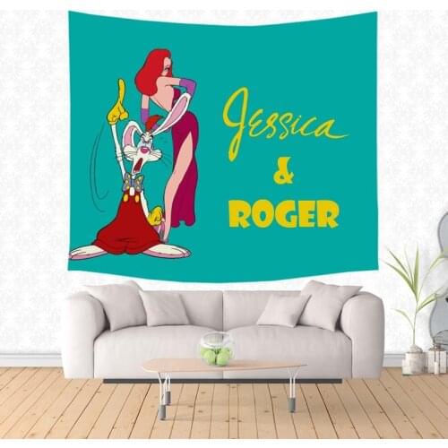 Multifunctional Polyester Sofa Blanket Beach Towel Who Framed Roger Rabbit Wall Hanging Tapestry Bed Cover Yoga Mat Home Decor