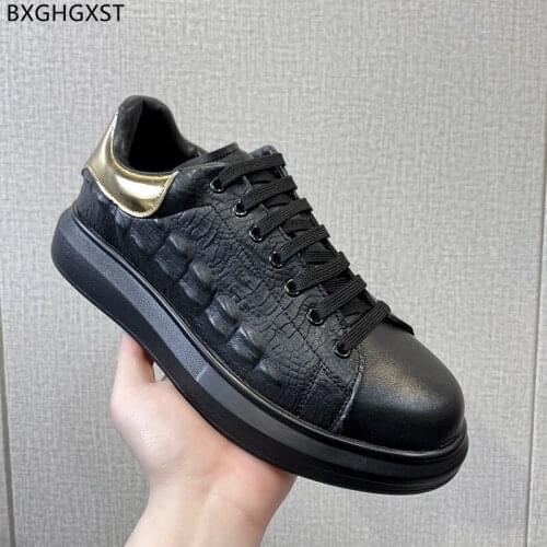Black Leather Casual Shoes for Man 2021 Mens Shoes Casual Men Sneakers White Sport Shoes Men Chaussure Homme Zapatillas Hombre
