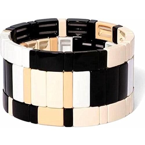 Vsco girl New Summer Enamel Colour Unisex Bracelets Colorful Fashion Bangles for Men Copper Alloy Sport bracelet femme 2019