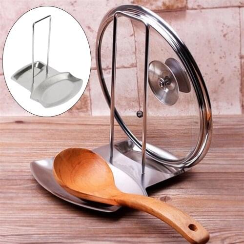 Stainless Steel Pot Lid Shelf Kitchen Organizer Pan Cover Lid Rack Stand Sponge Spoon Holder Dish Rack Kitchen Decoration