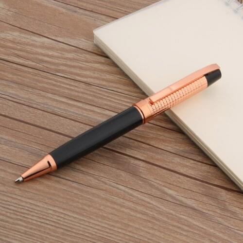 High quality new classic black Stars 727 metal Ballpoint Pen rose golden gift Luxury Stationery Office Supplies INK PENS