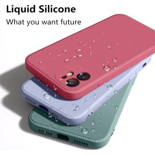 Original Liquid Silicone Case For iPhone 12 12Mini 11 Pro MAX X XS XR XSMAX SE2020 7 8 Plus Candy Color Thin Soft Phone Cover