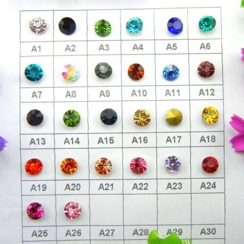 Glass Crystal 9 Sizes Point back nice Colors rhinestone beads Glue on Round shape handimade Craft ornament diy trimming