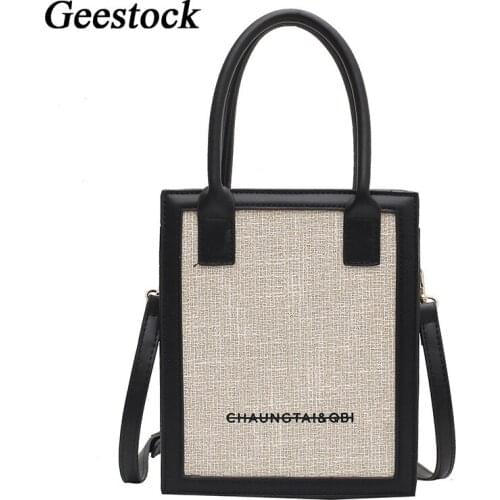 Geestock Handbag Women Weave PU Leather Casual Fashion Tote Bag Strap for Crossbody Hand bag Lady Messenger Bags