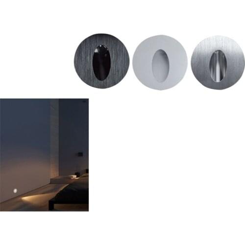 Recessed Led Stair Light Round Square 1w/3w wall corner lamp In Step Lamp for Concrete wall Stairway Night Lights AC85-265V
