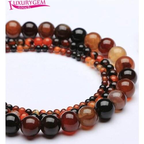 High Quality Natural Multicolor Agates Stone Round Shape Loose Spacer Smooth Beads 4/6/8/10/12/14mm Jewelry Accessory 38cm sk20