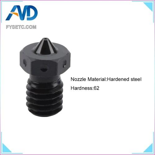 Top Quality Hardened Steel V6 Nozzles For High Temperature 3D Printing PEI PEEK Carbon Fiber Filament For E3D Titan Aero Hotend