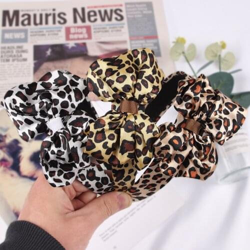 XIMA 1PC 4inch Leopard Hair Bows Women Girls Floral Hair Band 3CM Wide Headbands Fashion Hair Accessories