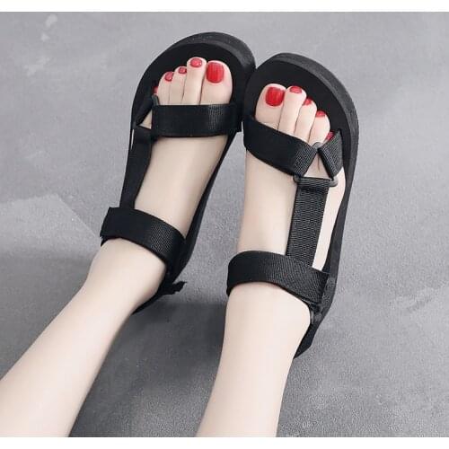 Women summer Black Sandals Roman womens Open Toe Shoes Gladiator Platform Shoes Bohemian Comfortable Fish Mouth Beach Sandals