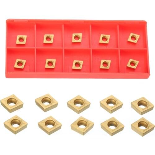 10pcs Gold Inserts CCMT060204 US735 CCMT21.51 Inserts with Box For CNC Turning Tool