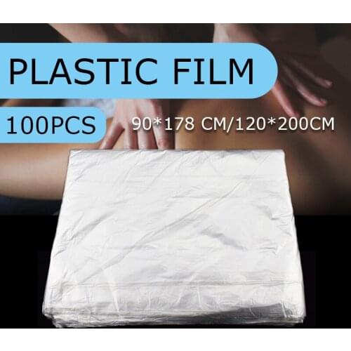 100pcs/set waterproof Oil proof Spa Massage Bed Cover massage bed table cover sheets Plastic Transparent Beauty Bed Film