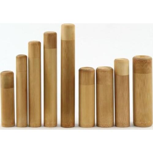 20pcs Small Bamboo Storage Bottles Kitchen Tea Container Jar Cans Case Organizer Round Caps Seal Box Canister