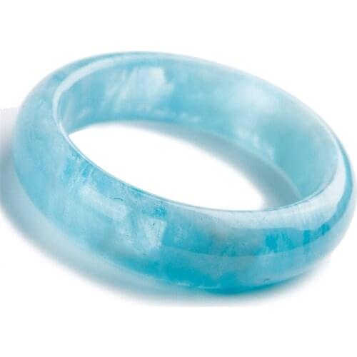 2017 New Fashion Crystal Bangle Bracelets For Women Genuine Blue Ocean Natural Stone Bangle Inner Diameter 53mm