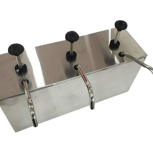 3 Bucket Sauce Dispenser Pump Squeeze Condiment Dispensing Stainless Steel